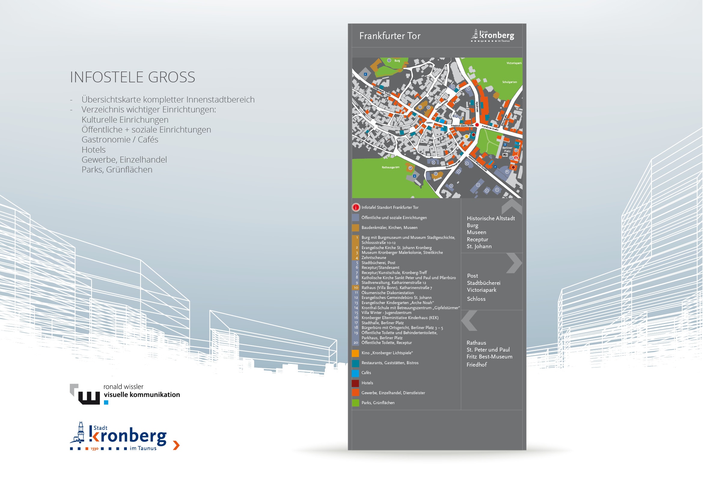Entwicklung eines Leitsystems für die historische Altstadt von Kronberg durch Ronald Wissler Visuelle Kommunikation