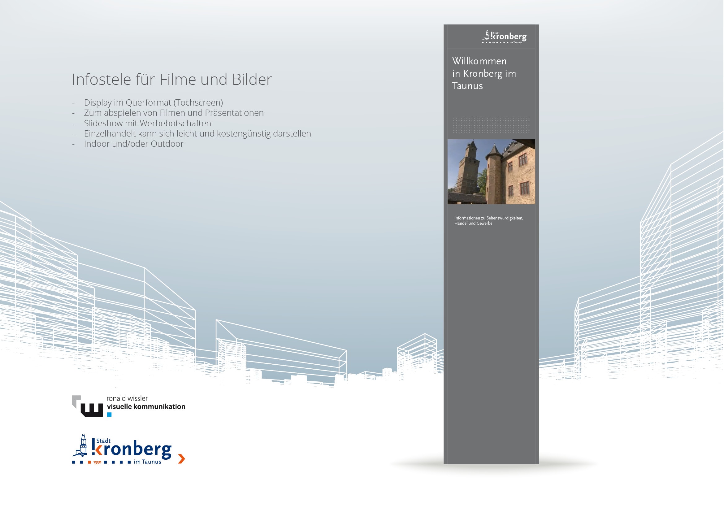 Entwicklung eines Leitsystems für die historische Altstadt von Kronberg durch Ronald Wissler Visuelle Kommunikation
