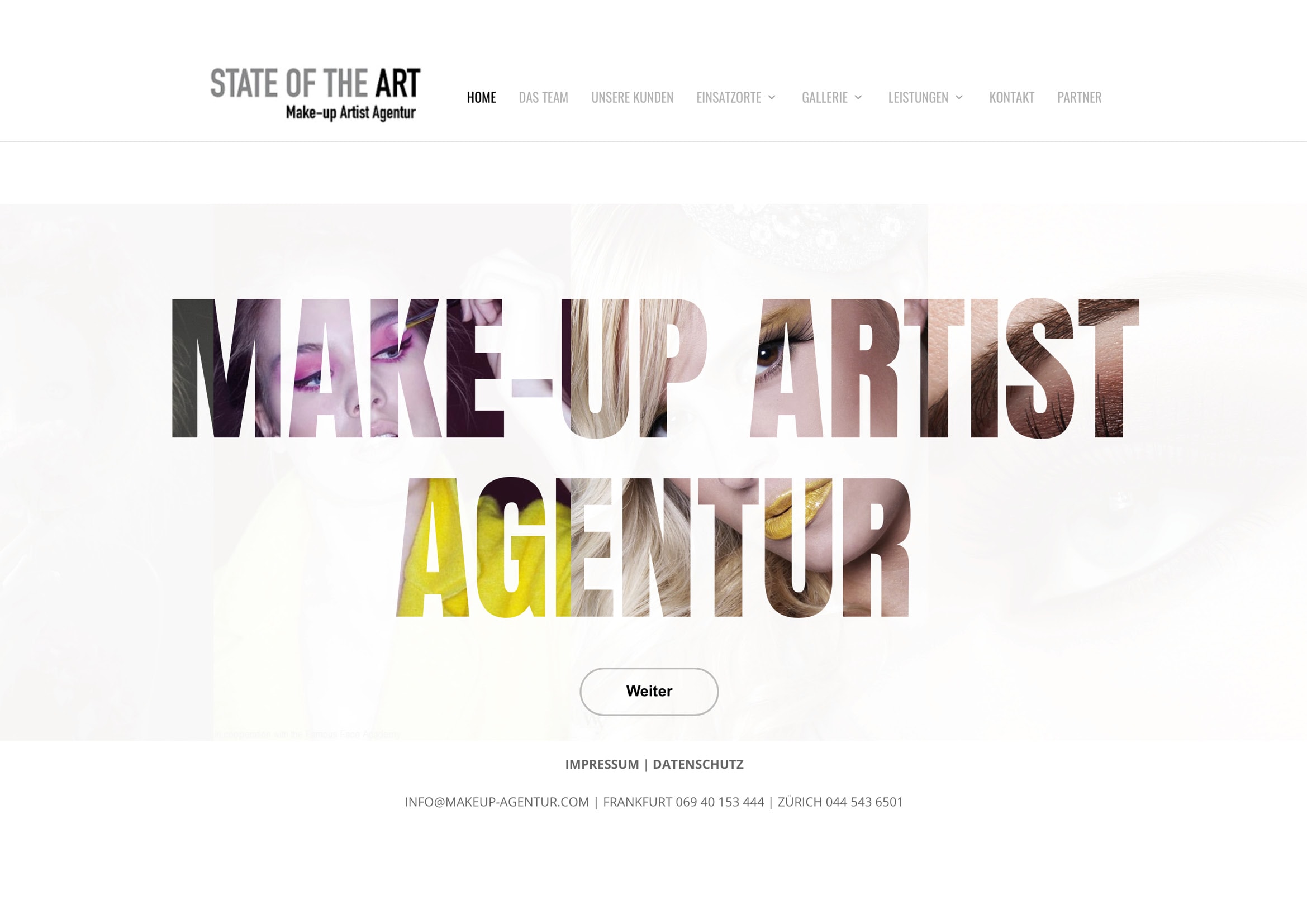 Webdesign Entwicklung Make-up Artist Agentur