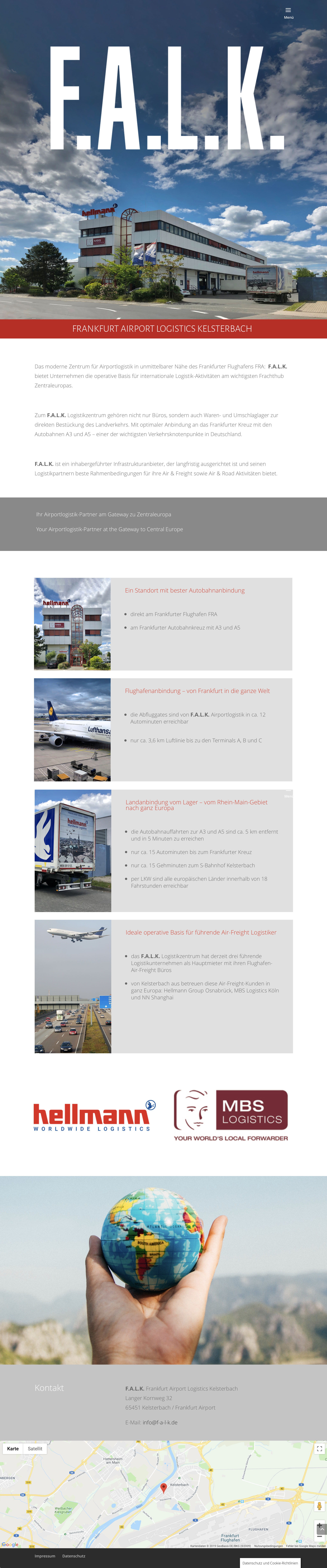 Webdesign Entwicklung für F.A.L.K. Frankfurt Airport Logistics Kelsterbach Webdesign Entwicklung für Logistikzentrum durch Ronald Wissler | Visuelle Kommunikation