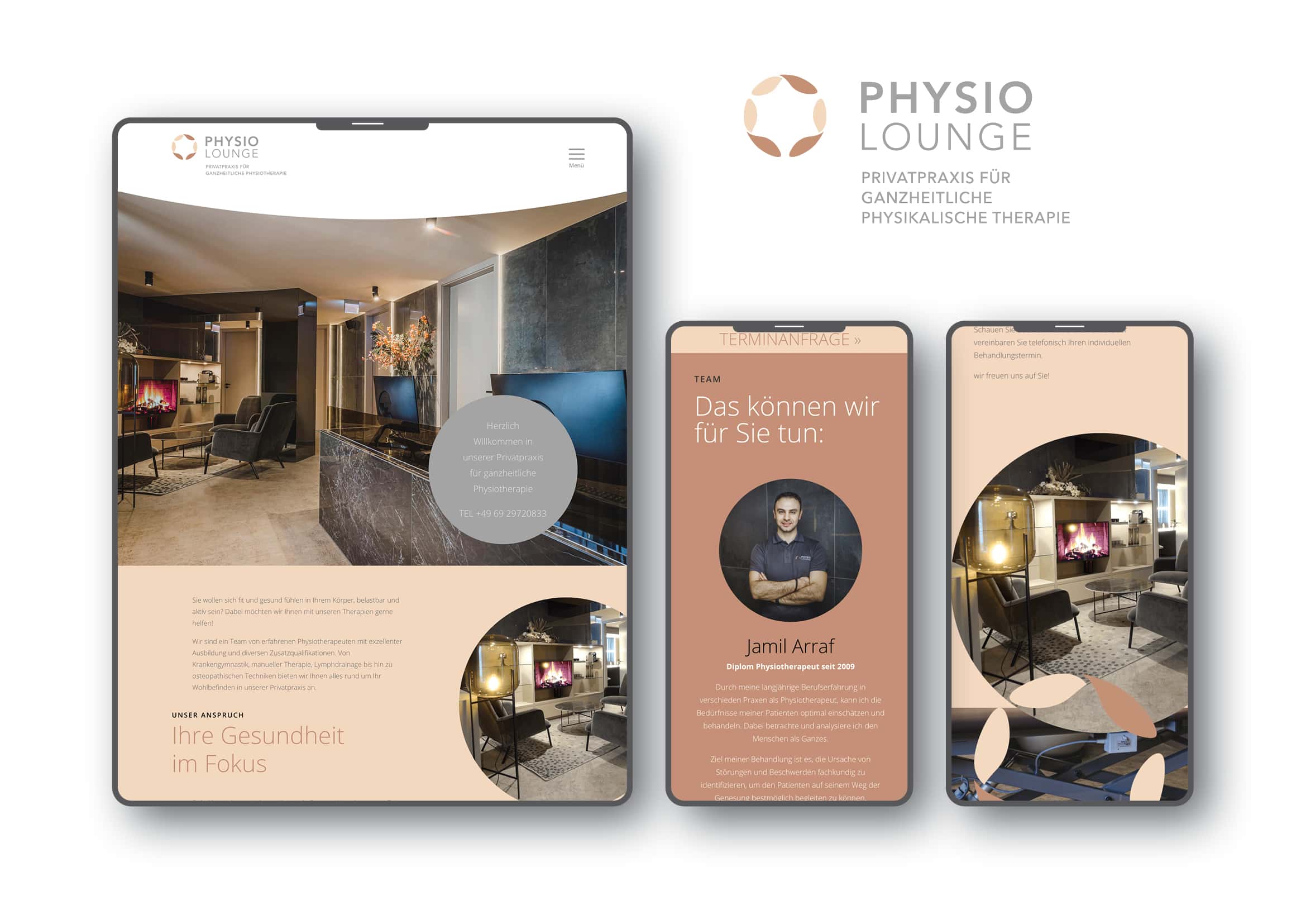 Webdesign und Programmierung der Homepage für Physiotherapeuten Frankfurt durch Webdesigner Ronald Wissler Frankfurt