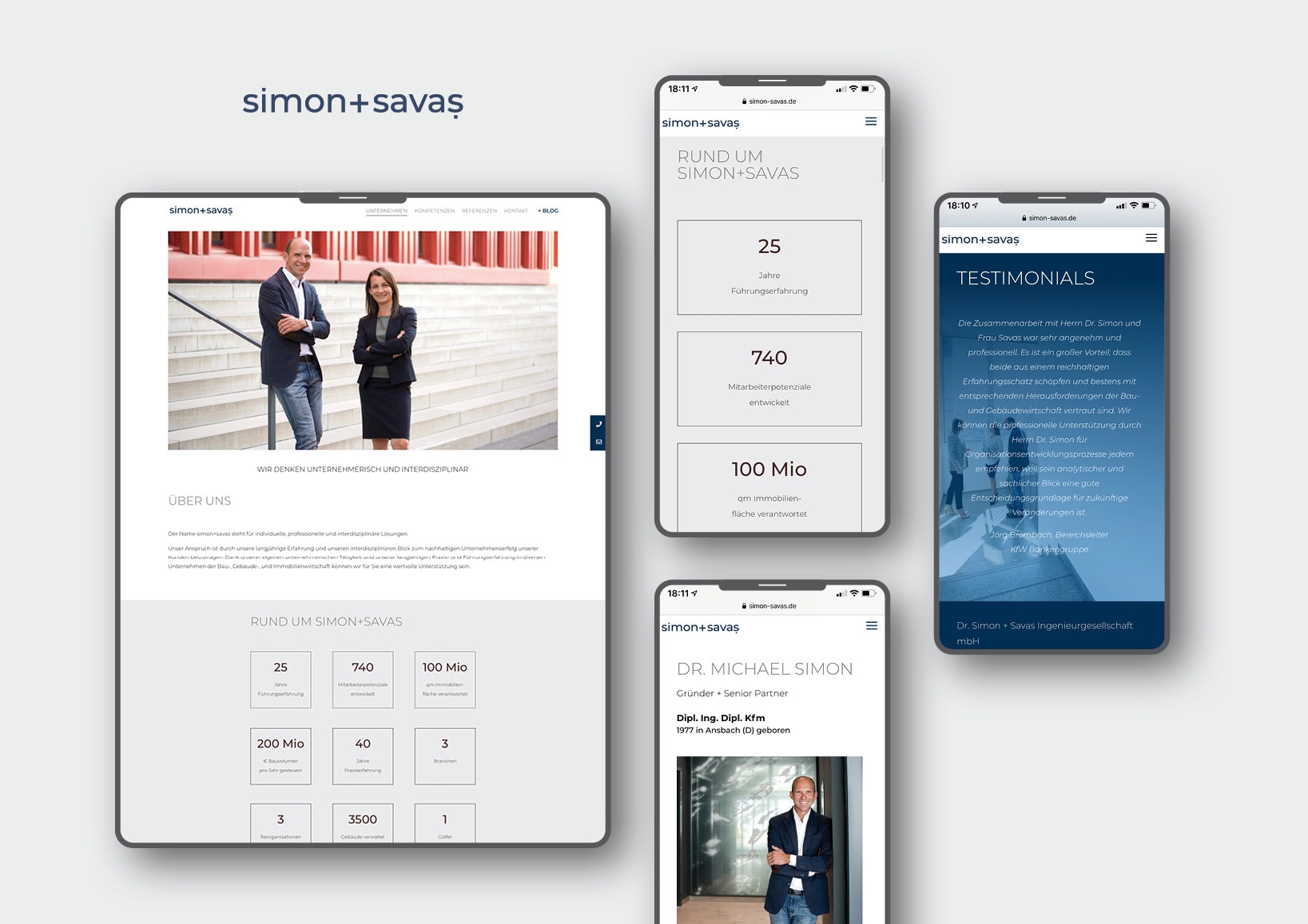 Corporate Design und Homepage Entwicklung für Ingenieurgesellschaft und Unternehmensberatung Dr. Simon + Savaş Ingenieurgesellschaft mbH