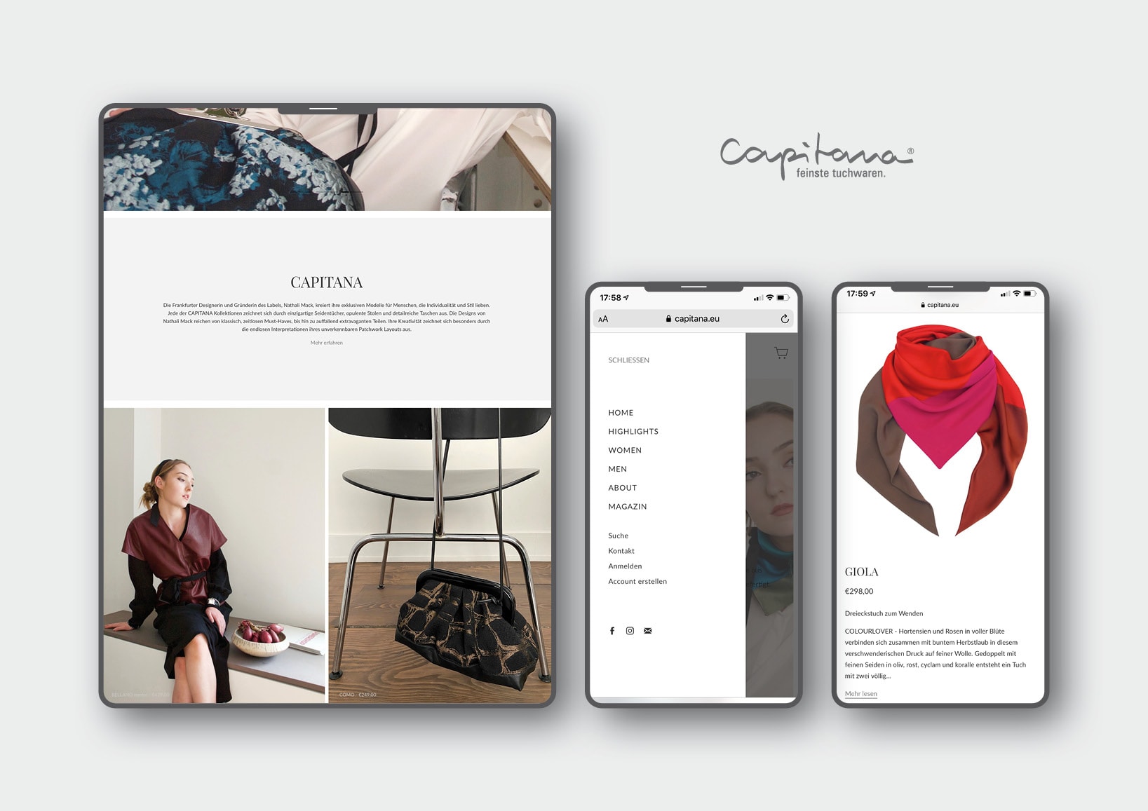 Webdesign und Erstellung innovativer Onlineshop für luxuriöse Mode-Accessoires durch Webdesigner Ronald Wissler aus Frankfurt am Main