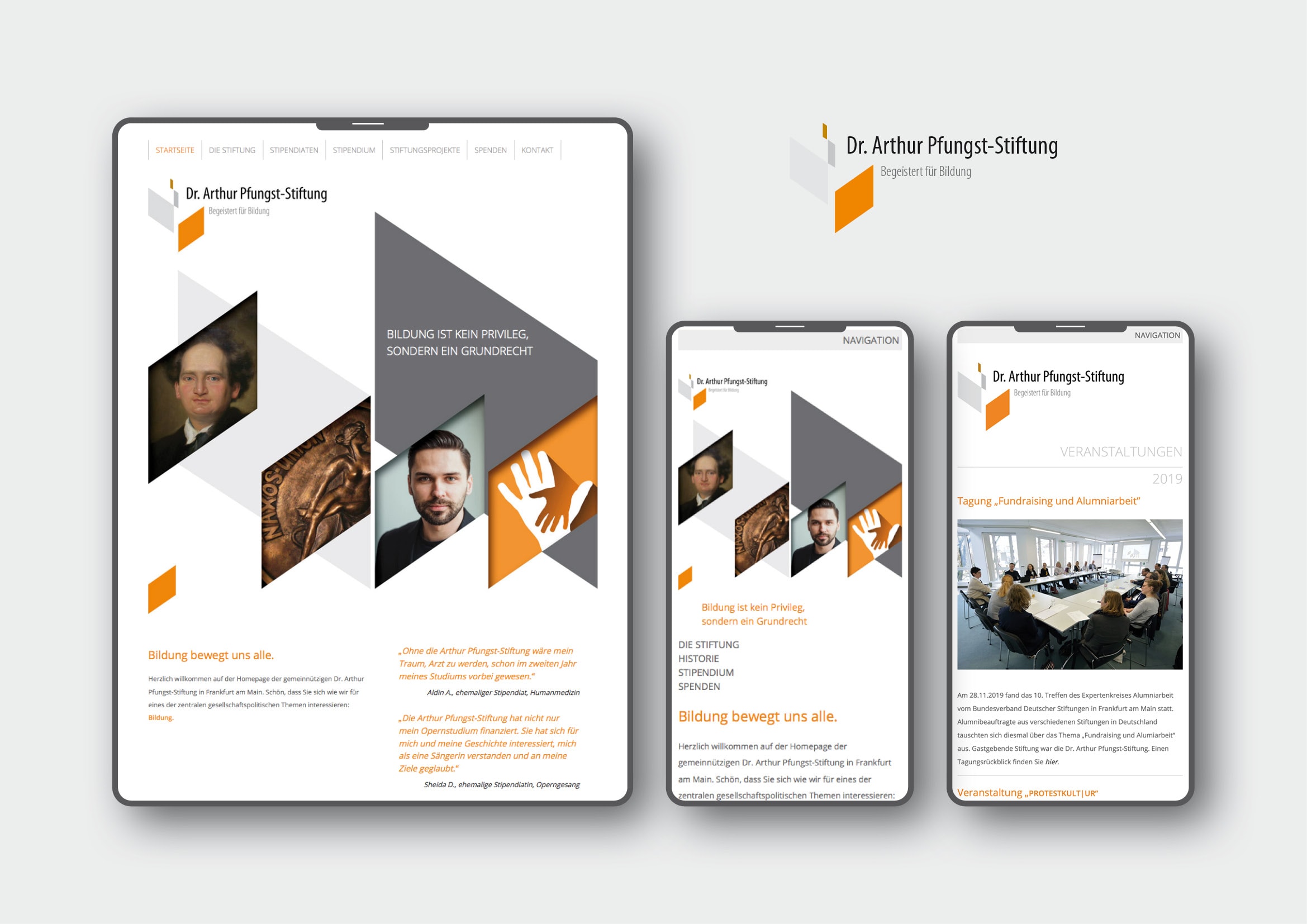 Corporate Design und Homepage Entwicklung für Dr. Arthur Pfungst-Stiftung durch Webdesigner Ronald Wissler