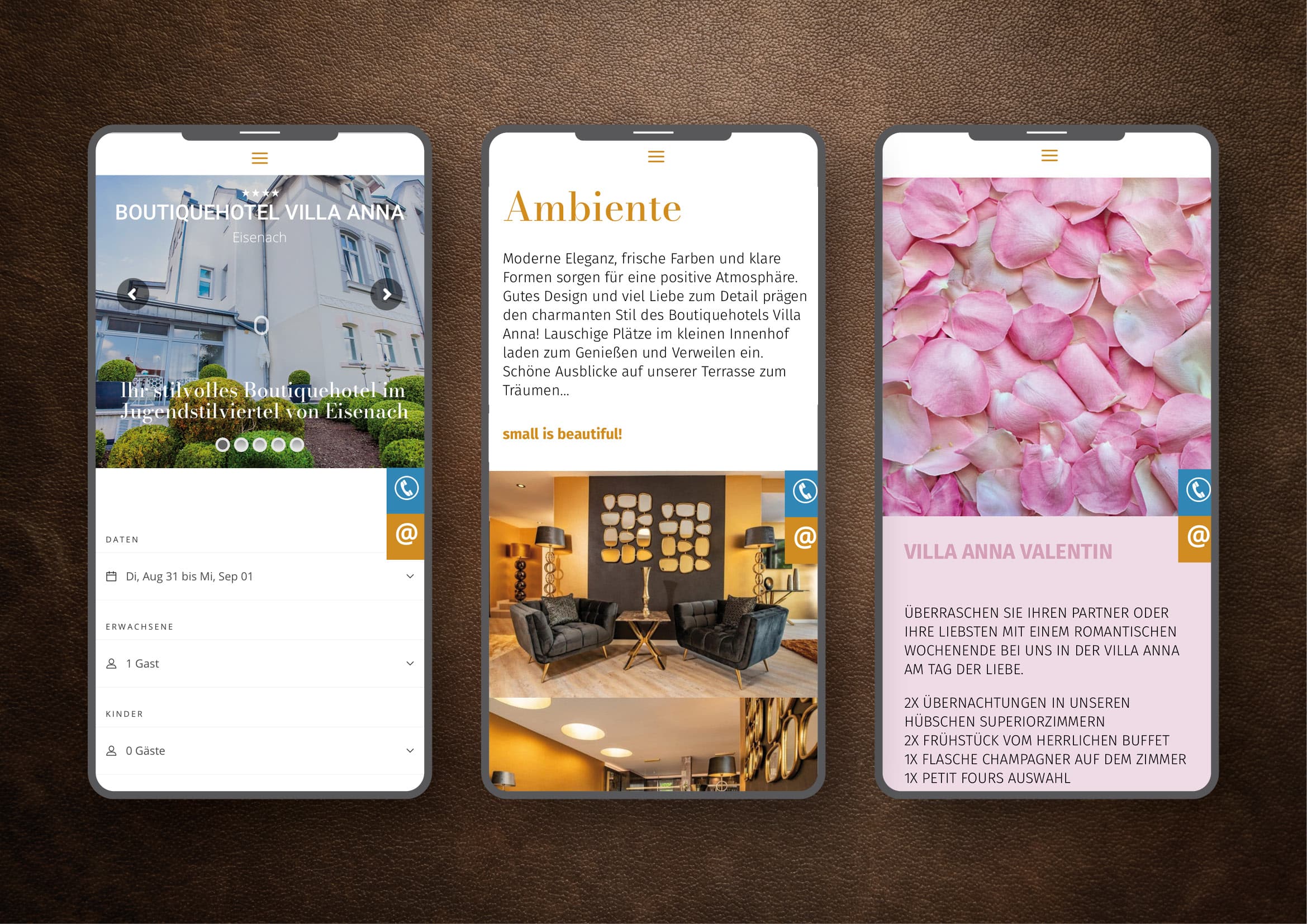 Webdesign und technische Umsetzung Homepage für einzigartiges Boutiquehotel in Eisenach