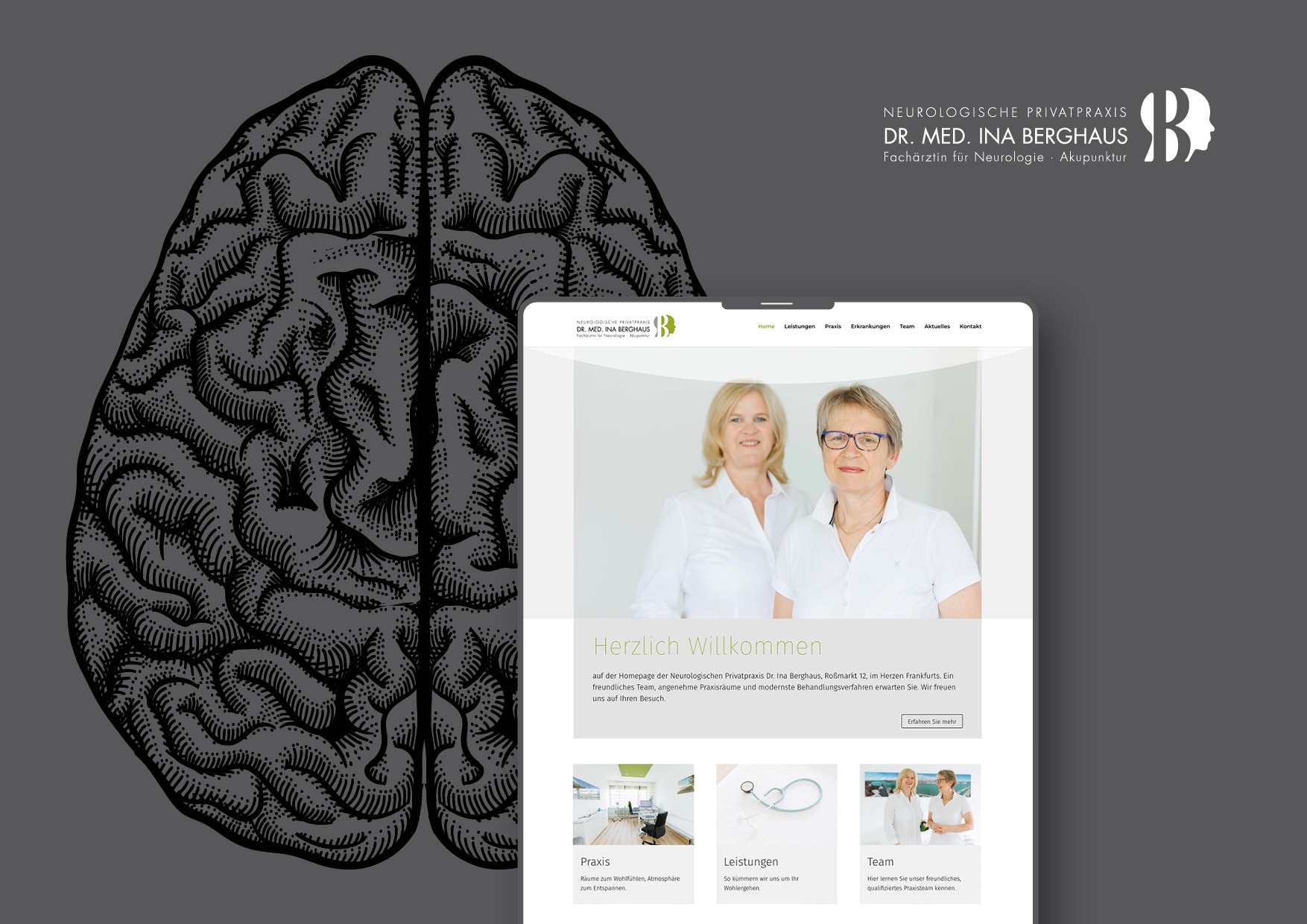 Entwicklung Webdesign und Programmierung einer modernen Homepage für neurologische Praxis
